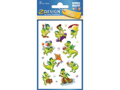 Papieretiket Z-design Kids - pakje a 3 vel draken