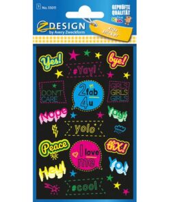 Avery Neon etiket Z-design Kids teksten