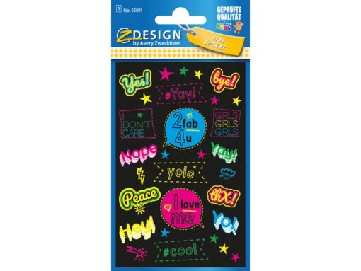 Avery Neon etiket Z-design Kids teksten