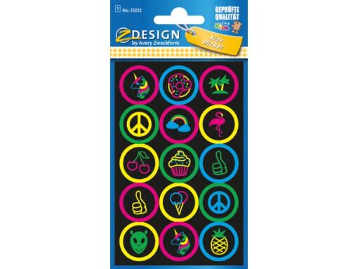 Neon etiket Z-design Kids - buttons pakje a 1 vel