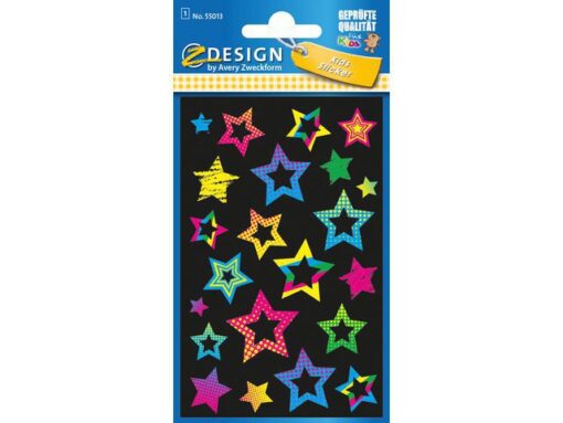 Neon etiket Z-design Kids - sterren pakje a 1 vel