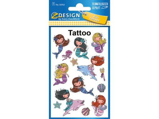 Avery Tattoo etiket Z-design Kids pakje a 1 vel zeemeerminnen