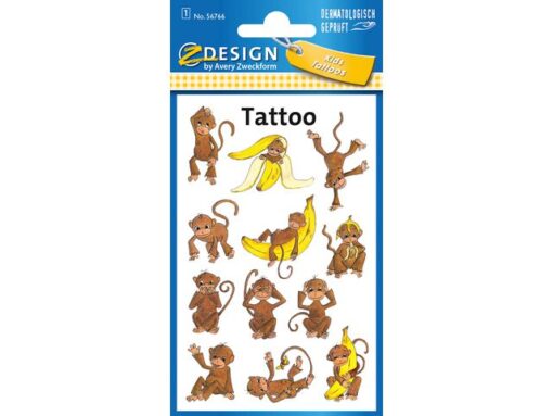 Tattoo etiket Z-design Kids - pakje a 1 vel apen