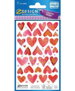 Avery Papieretiket Z-design Creative pakje a 1 vel hartjes