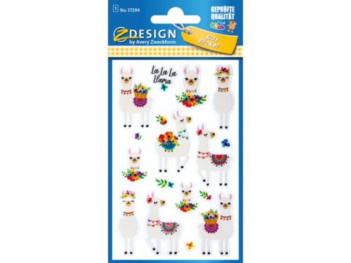 Avery Glitter etiket Z-design Kids alpaca's