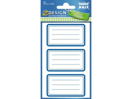 Avery boeketiket Z-design School pakje a 3 vel lichtblauw met kader