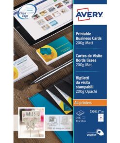 Visitekaartjes Avery 85x54mm 200gr wit 10 vel 10 kaarten    per vel