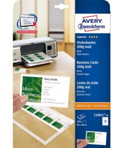 Visitekaartjes Avery 85x54mm 200gr wit 25 vel 10 kaarten    per vel