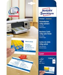 Visitekaartjes Avery 85x54mm 220gr wit 10 vel 10 kaarten    per vel