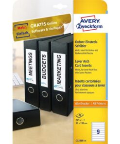 Ordnerrugetiket Avery 190x30mm 25 vel 9 etiketten per vel