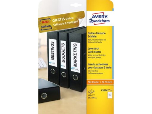 Ordnerrugetiket Avery 190x54mm 25 vel 5 etiketten per vel