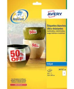 Weerbestendig etiket Avery 210x297mm 10 vel 1 etiket per vel
