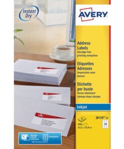 Inkjetetiket Avery 63,5x33,9mm wit 25 vel 24 etiketten per  vel
