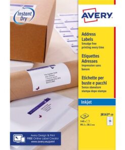 Inkjetetiket Avery 99,1x38,1mm wit 10 vel 14 etiketten per  vel
