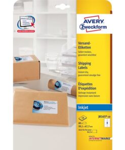 Inkjetetiket Avery 99,1x67,7mm wit 10 vel 8 etiketten per   vel