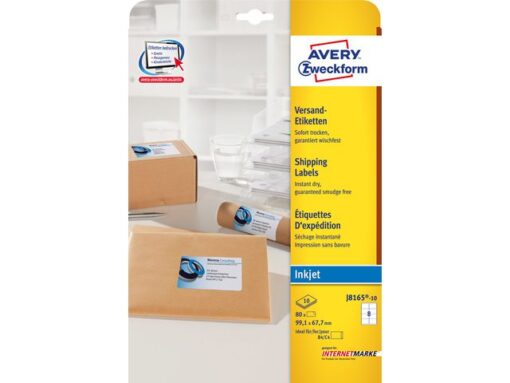 Inkjetetiket Avery 99,1x67,7mm wit 10 vel 8 etiketten per   vel