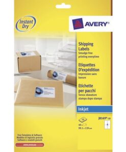 Inkjetetiket Avery 99,1x139mm wit 10 vel 4 etiketten per vel