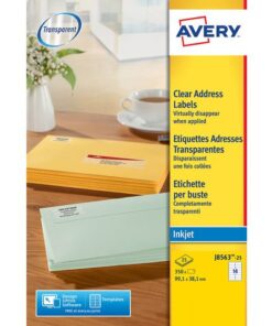 Adresetiket Avery 99,1x38,1mm transparant 25 vel 14         etiketten per vel