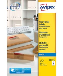 Adresetiket Avery 99,1x67,7mm transparant 25 vel 8          etiketten per vel