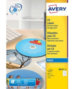 CD etiket Avery 117mm fullsize wit 25 vel 2 etiketten per   vel