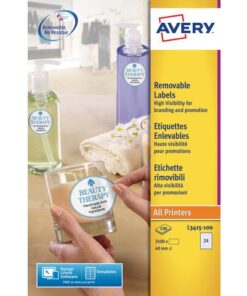 Etiket Avery 40mm rond wit 100 vel 24 etiketten per vel
