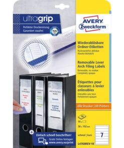Avery Ordnerrugetiket Zweckform 38x192mm wit afnee. 70 etik. 10   vel