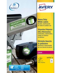 Weerbestendig etiket Avery 99,1x42,3mm 20 vel 12 etiketten  per vel