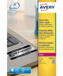 Laseretiket Avery 45,7x21,2mm 20 vel 48 etiketten per vel   zilver