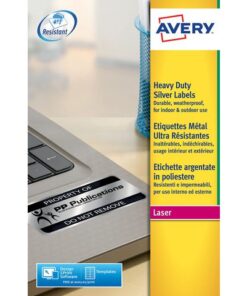 Laseretiket Avery 96x50,8mm 20 vel 10 etiketten per vel     zilver