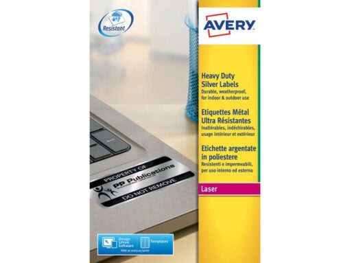 Laseretiket Avery 96x50,8mm 20 vel 10 etiketten per vel     zilver
