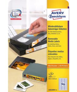 Etiket Avery ILK 63,5x8,5mm NP 25 vel 96 etiketten per vel  wit
