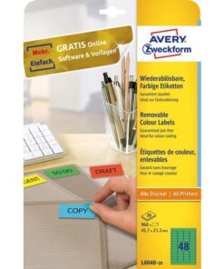 Etiket Avery ILK 45,7x21,2mm 20 vel 48 etiketten per vel    groen