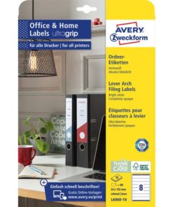 Avery Ordnerrugetiket Zweckform 34x192mm wit perm. 80 etik. 10 vel