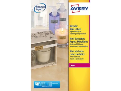 Laseretiket Avery 38,1x21,2mm zilver 25 vel 65 etiketten    per vel