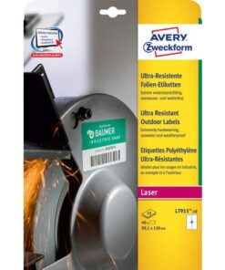 Ultra-heavy duty Avery etiket 99,1x139mm wit 10vel 4 et.per vel