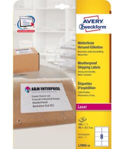 Etiket Avery 99,1x67,7mmt 25 vel 8 etiketten per vel wit