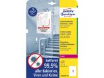 Bedrukbaar antimic. etiket Zweckform 210x297mm, wit 10      etiketten, 10 vel, afneemb