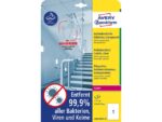Bedrukbaar antimic. etiket Zweckform 210x297mm, transp. 10  etiketten, 10 vel, afneemb