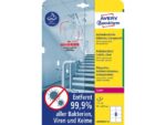 Bedrukbaar antimic. etiket Zweckform 99,1x67,7mm, transp.   80 etiketten, 10 vel, afneemb