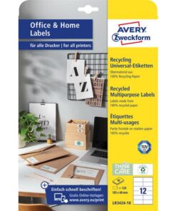 Avery Etiket gerecycled Zweckform 105x48mm wit perm. 120 etik. 10 vel