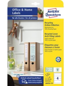 Avery Ordnerrugetiket gerecycled Zweckform 61x192mm wit perm. 40  etik. 10 vel