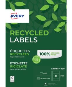 Etiket Avery ILK 99,1x67,7mm recycled 100 vel 8 etiketten   per vel wit
