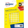 Etiket Avery A5 15mm rond - blister 168st geel