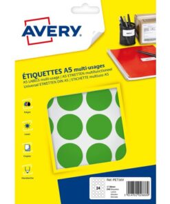 Avery PET30V verpakking met 240 markeringspunten - diameter 30 mm - A5-vel - Groen