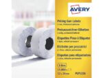 Prijstangetiketten Avery permanent 26x12mm wit 10 rol in doos