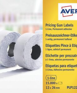 Prijstangetiketten Avery permanent 26x12mm wit 10 rol in doos