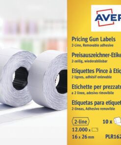 Prijstangetiketten Avery non-permanent 26x16mm wit 10 rol in doos