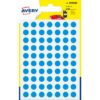 Etiket Avery 8mm rond - blister 490st blauw