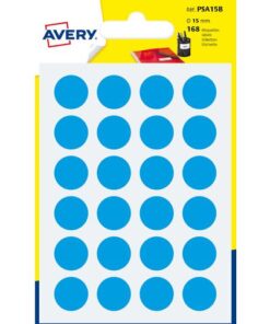 Avery PSA15Bverpakking met 168 markeringspunten - diameter  15 mm - A6-vel - Blauw