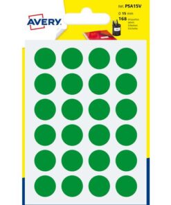 Avery PSA15V verpakking met 168 markeringspunten - diameter 15 mm - A6-vel - Groen